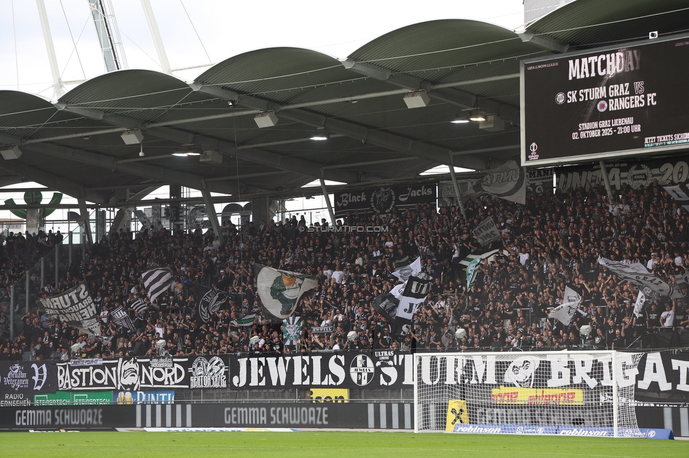 Sturm Graz - Hartberg
Oesterreichische Fussball Bundesliga,8. Runde, SK Sturm Graz - TSV Hartberg, Stadion Liebenau Graz, 28.09.2025. 

Foto zeigt Fans von Sturm
