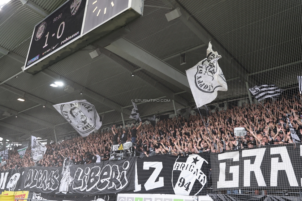 Sturm Graz - Hartberg
Oesterreichische Fussball Bundesliga,8. Runde, SK Sturm Graz - TSV Hartberg, Stadion Liebenau Graz, 28.09.2025. 

Foto zeigt Fans von Sturm mit einem Spruchband
Schlüsselwörter: repression