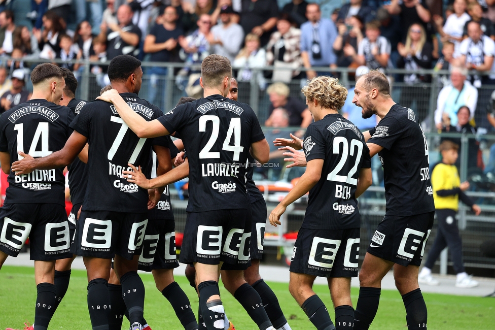 Sturm Graz - Hartberg
Oesterreichische Fussball Bundesliga,8. Runde, SK Sturm Graz - TSV Hartberg, Stadion Liebenau Graz, 28.09.2025. 

Foto zeigt Jon Gorenc-Stankovic (Sturm)
Schlüsselwörter: torjubel