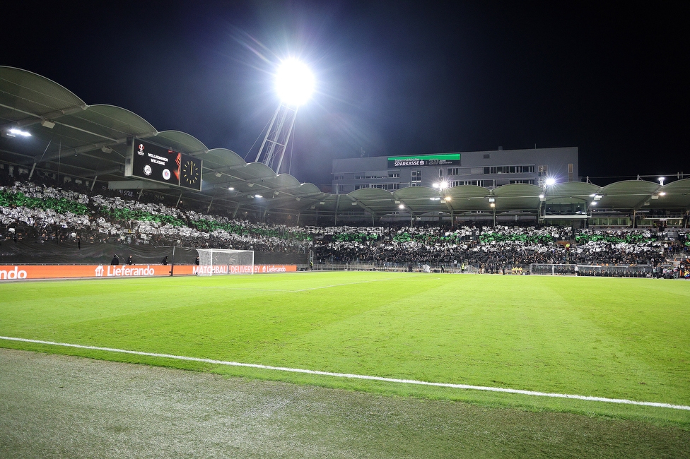 Sturm Graz - Rangers
UEFA Europa League Gruppenphase 2. Spieltag, SK Sturm Graz - Glasgow Rangers, Stadion Liebenau Graz, 02.10.2025. 

Foto zeigt Fans von Sturm mit einer Choreografie
