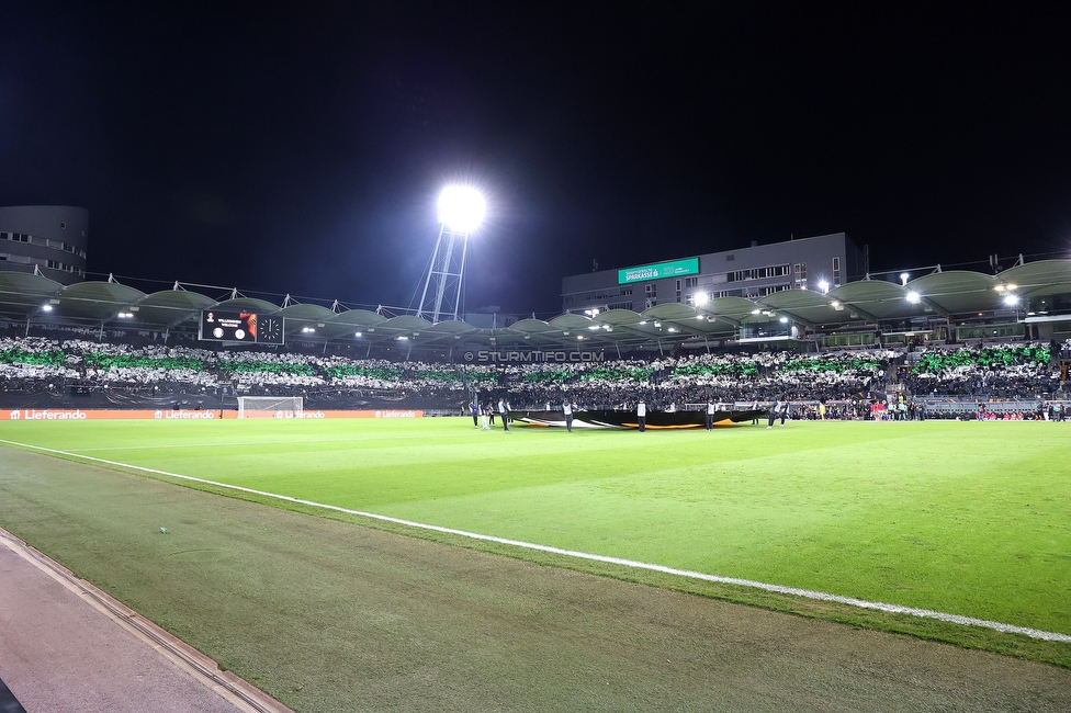 Sturm Graz - Rangers
UEFA Europa League - 2. Runde, SK Sturm Graz - FC Glasgow Rangers, Stadion Liebenau Graz, 02.10.2025. 

Foto zeigt Fans von Sturm mit einer Choreografie
