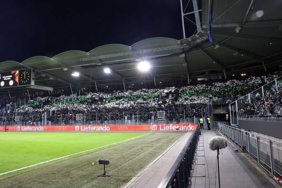 Sturm Graz - Rangers
UEFA Europa League - 2. Runde, SK Sturm Graz - FC Glasgow Rangers, Stadion Liebenau Graz, 02.10.2025. 

Foto zeigt Fans von Sturm mit einer Choreografie
