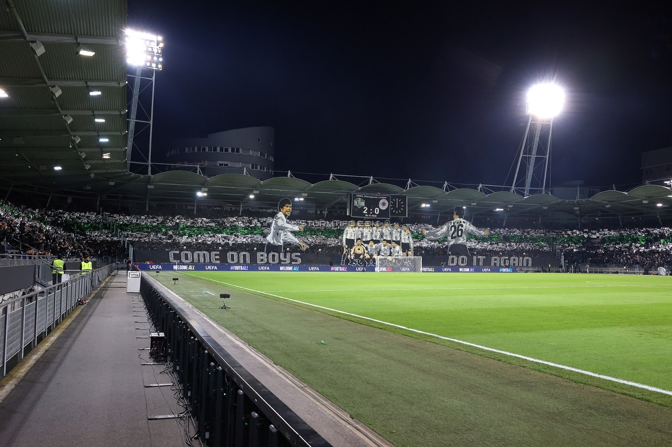 Sturm Graz - Rangers
UEFA Europa League - 2. Runde, SK Sturm Graz - FC Glasgow Rangers, Stadion Liebenau Graz, 02.10.2025. 

Foto zeigt Fans von Sturm mit einer Choreografie
