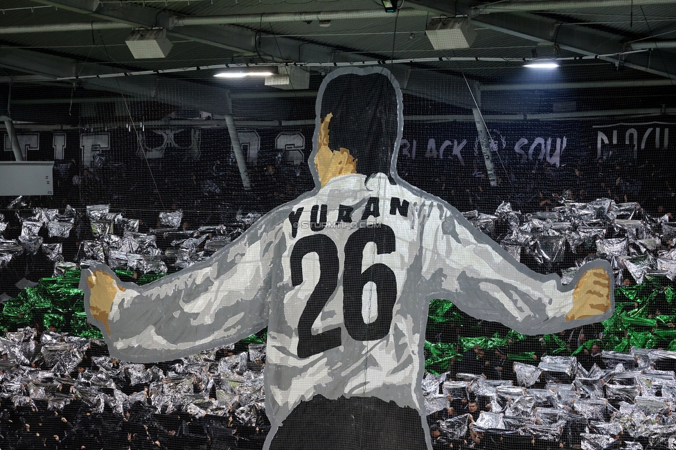 Sturm Graz - Rangers
UEFA Europa League Gruppenphase 2. Spieltag, SK Sturm Graz - Glasgow Rangers, Stadion Liebenau Graz, 02.10.2025. 

Foto zeigt Fans von Sturm mit einer Choreografie
