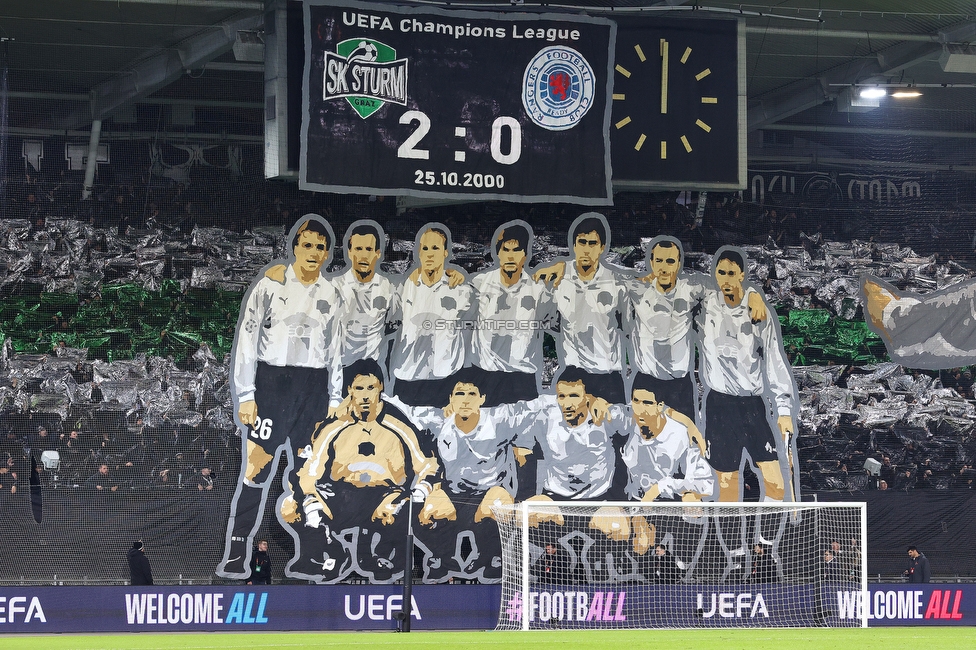 Sturm Graz - Rangers
UEFA Europa League - 2. Runde, SK Sturm Graz - FC Glasgow Rangers, Stadion Liebenau Graz, 02.10.2025. 

Foto zeigt Fans von Sturm mit einer Choreografie
