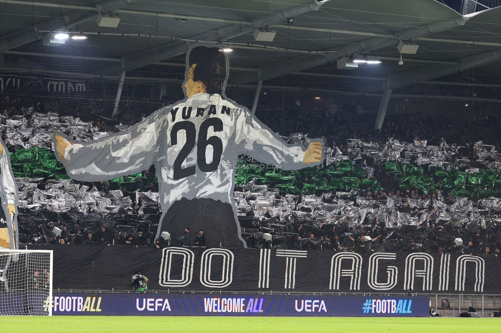 Sturm Graz - Rangers
UEFA Europa League - 2. Runde, SK Sturm Graz - FC Glasgow Rangers, Stadion Liebenau Graz, 02.10.2025. 

Foto zeigt Fans von Sturm mit einer Choreografie
