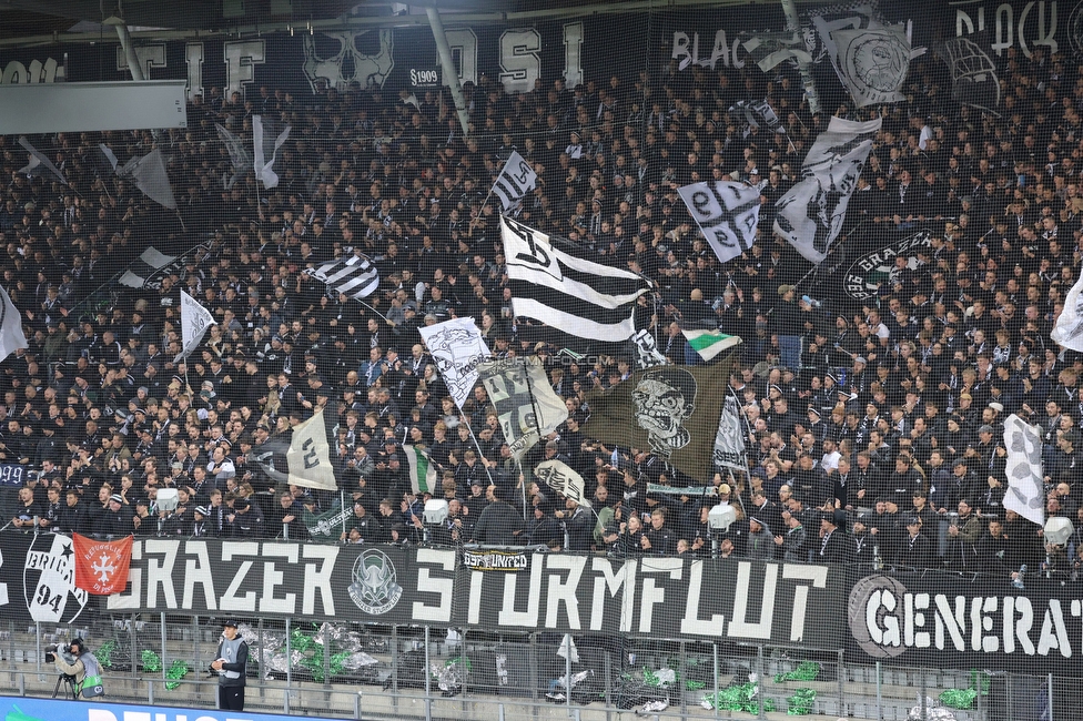 Sturm Graz - Rangers
UEFA Europa League Gruppenphase 2. Spieltag, SK Sturm Graz - Glasgow Rangers, Stadion Liebenau Graz, 02.10.2025. 

Foto zeigt Fans von Sturm
Schlüsselwörter: sturmflut
