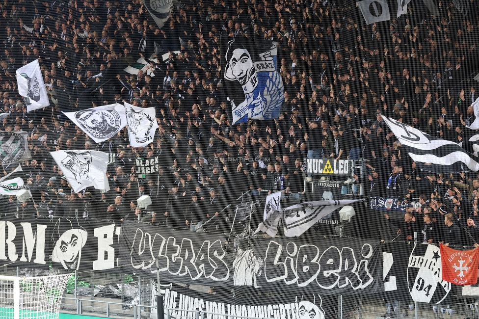 Sturm Graz - Rangers
UEFA Europa League Gruppenphase 2. Spieltag, SK Sturm Graz - Glasgow Rangers, Stadion Liebenau Graz, 02.10.2025. 

Foto zeigt Fans von Sturm
