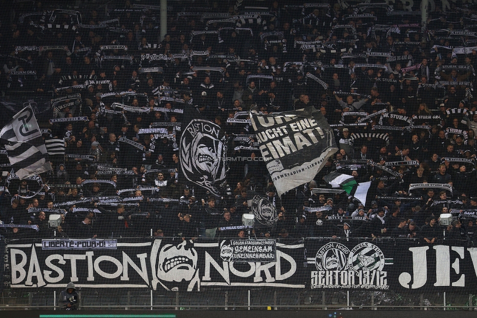 Sturm Graz - Rangers
UEFA Europa League - 2. Runde, SK Sturm Graz - FC Glasgow Rangers, Stadion Liebenau Graz, 02.10.2025. 

Foto zeigt Fans von Sturm
Schlüsselwörter: schals bastion