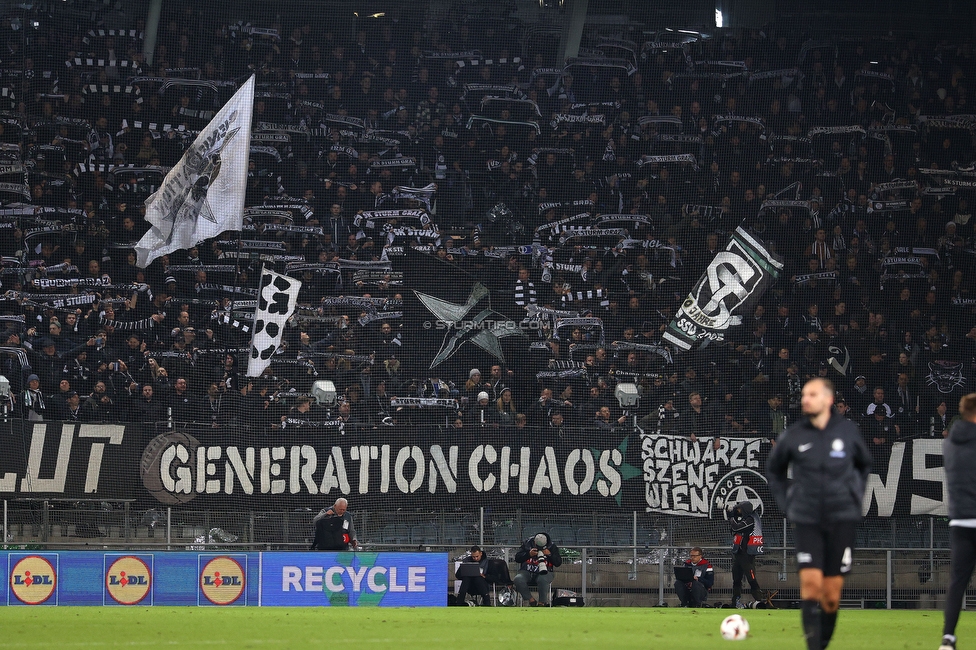 Sturm Graz - Rangers
UEFA Europa League - 2. Runde, SK Sturm Graz - FC Glasgow Rangers, Stadion Liebenau Graz, 02.10.2025. 

Foto zeigt Fans von Sturm
Schlüsselwörter: schals generationchaos