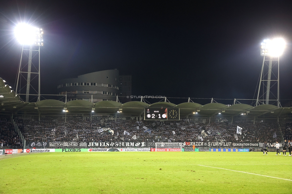 Sturm Graz - Rangers
UEFA Europa League - 2. Runde, SK Sturm Graz - FC Glasgow Rangers, Stadion Liebenau Graz, 02.10.2025. 

Foto zeigt Fans von Sturm
