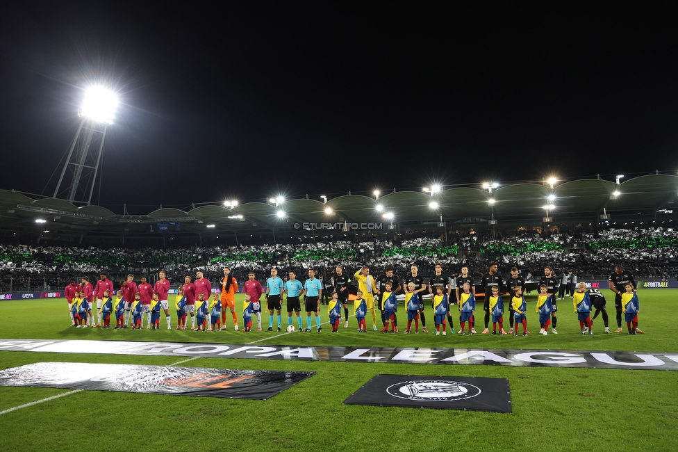 Sturm Graz - Rangers
UEFA Europa League Gruppenphase 2. Spieltag, SK Sturm Graz - Glasgow Rangers, Stadion Liebenau Graz, 02.10.2025. 

Foto zeigt die Mannschaft von Sturm

