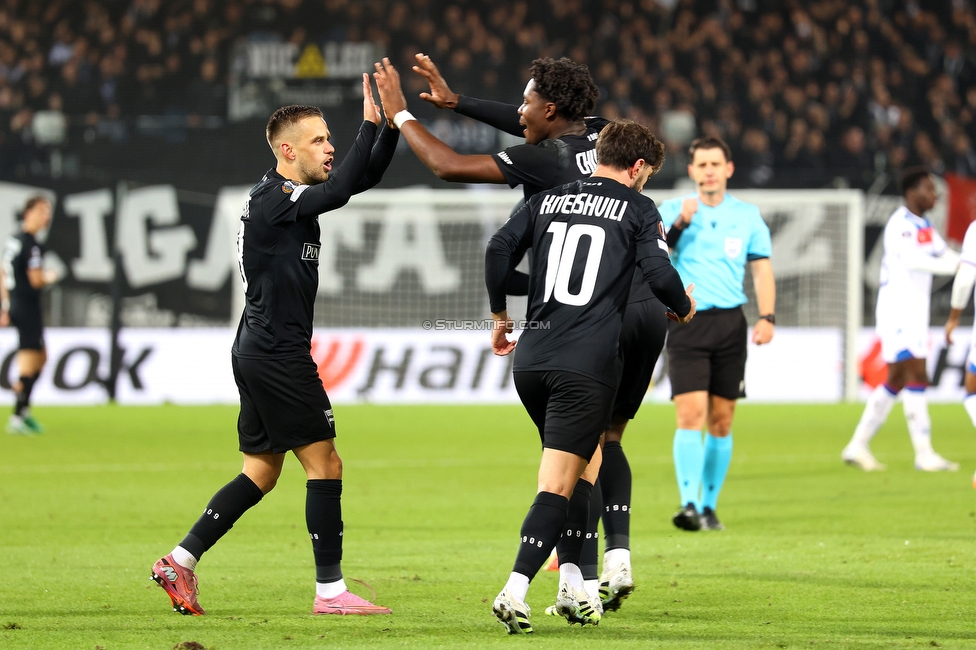 Sturm Graz - Rangers
UEFA Europa League - 2. Runde, SK Sturm Graz - FC Glasgow Rangers, Stadion Liebenau Graz, 02.10.2025. 

Foto zeigt Tomi Horvat (Sturm)
