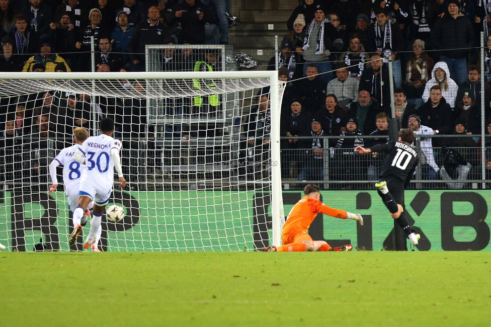 Sturm Graz - Rangers
UEFA Europa League Gruppenphase 2. Spieltag, SK Sturm Graz - Glasgow Rangers, Stadion Liebenau Graz, 02.10.2025. 

Foto zeigt Otar Kiteishvili (Sturm)
Schlüsselwörter: tor