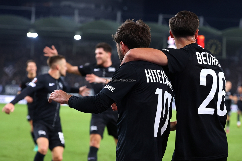 Sturm Graz - Rangers
UEFA Europa League - 2. Runde, SK Sturm Graz - FC Glasgow Rangers, Stadion Liebenau Graz, 02.10.2025. 

Foto zeigt Otar Kiteishvili (Sturm)

