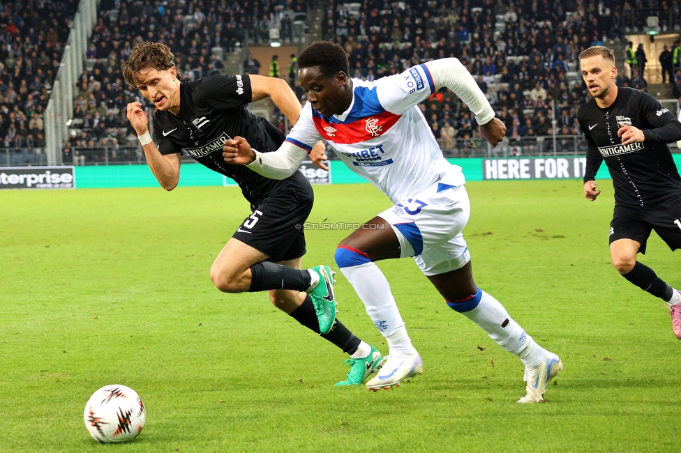 Sturm Graz - Rangers
UEFA Europa League Gruppenphase 2. Spieltag, SK Sturm Graz - Glasgow Rangers, Stadion Liebenau Graz, 02.10.2025. 

Foto zeigt Tim Oermann (Sturm)
