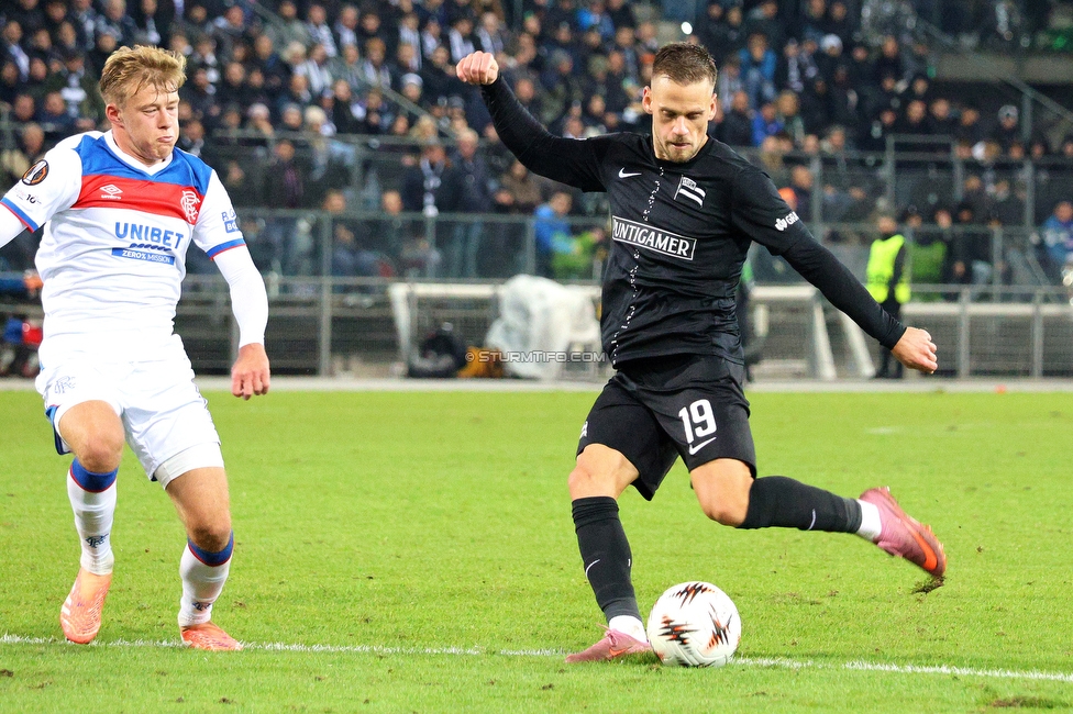Sturm Graz - Rangers
UEFA Europa League Gruppenphase 2. Spieltag, SK Sturm Graz - Glasgow Rangers, Stadion Liebenau Graz, 02.10.2025. 

Foto zeigt Tomi Horvat (Sturm)
