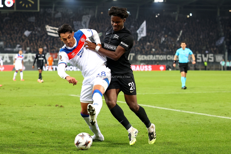 Sturm Graz - Rangers
UEFA Europa League - 2. Runde, SK Sturm Graz - FC Glasgow Rangers, Stadion Liebenau Graz, 02.10.2025. 

Foto zeigt Tochi Phil Chukwuani (Sturm)
