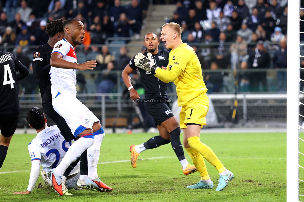Sturm Graz - Rangers
UEFA Europa League - 2. Runde, SK Sturm Graz - FC Glasgow Rangers, Stadion Liebenau Graz, 02.10.2025. 

Foto zeigt Oliver Christensen (Sturm)
