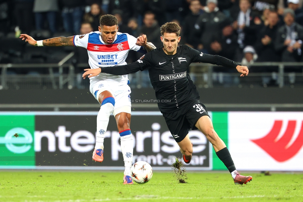 Sturm Graz - Rangers
UEFA Europa League Gruppenphase 2. Spieltag, SK Sturm Graz - Glasgow Rangers, Stadion Liebenau Graz, 02.10.2025. 

Foto zeigt Leon Grgic (Sturm)
