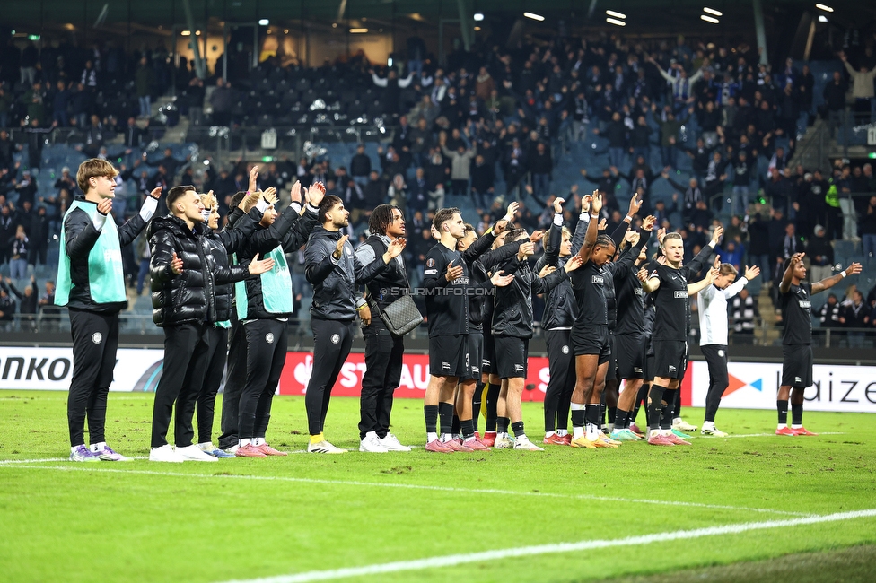 Sturm Graz - Rangers
UEFA Europa League Gruppenphase 2. Spieltag, SK Sturm Graz - Glasgow Rangers, Stadion Liebenau Graz, 02.10.2025. 

Foto zeigt die Mannschaft von Sturm
