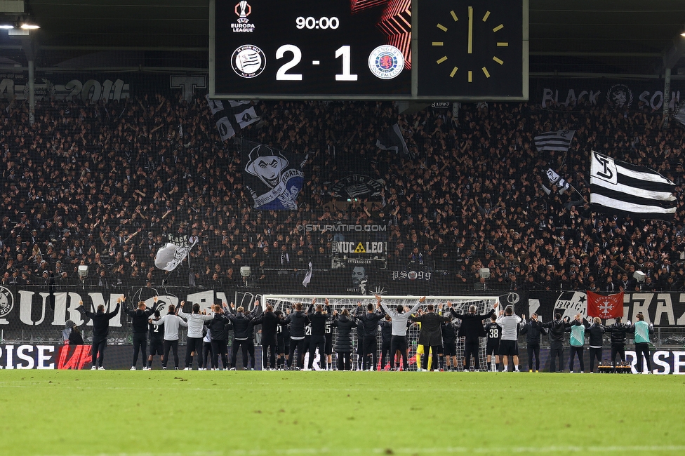 Sturm Graz - Rangers
UEFA Europa League - 2. Runde, SK Sturm Graz - FC Glasgow Rangers, Stadion Liebenau Graz, 02.10.2025. 

Foto zeigt Fans von Sturm
