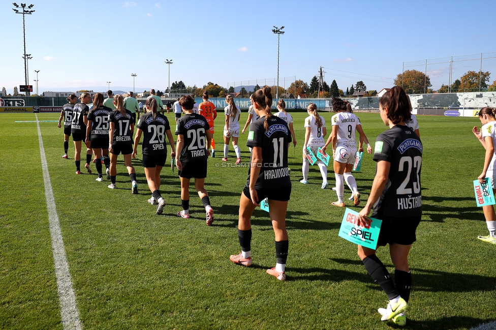 Sturm Damen - Altach
OEFB Frauen Bundesliga, 9. Runde, SK Sturm Graz Damen - SCR Altach, Trainingszentrum Messendorf, 12.10.2025. 

Foto zeigt die Mannschaft der Sturm Damen
