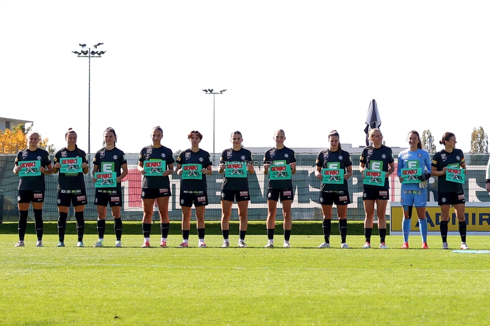 Sturm Damen - Altach
OEFB Frauen Bundesliga, 9. Runde, SK Sturm Graz Damen - SCR Altach, Trainingszentrum Messendorf, 12.10.2025. 

Foto zeigt die Mannschaft der Sturm Damen
