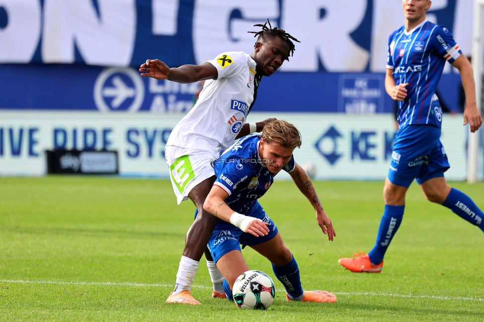BW Linz - Sturm Graz
Oesterreichische Fussball Bundesliga, 10 Runde, FC Blau-Weiss Linz - SK Sturm Graz, Donauparkstadion Linz, 19.10.2025. 

Foto zeigt Seedy Jatta (Sturm)
Schlüsselwörter: torjubel