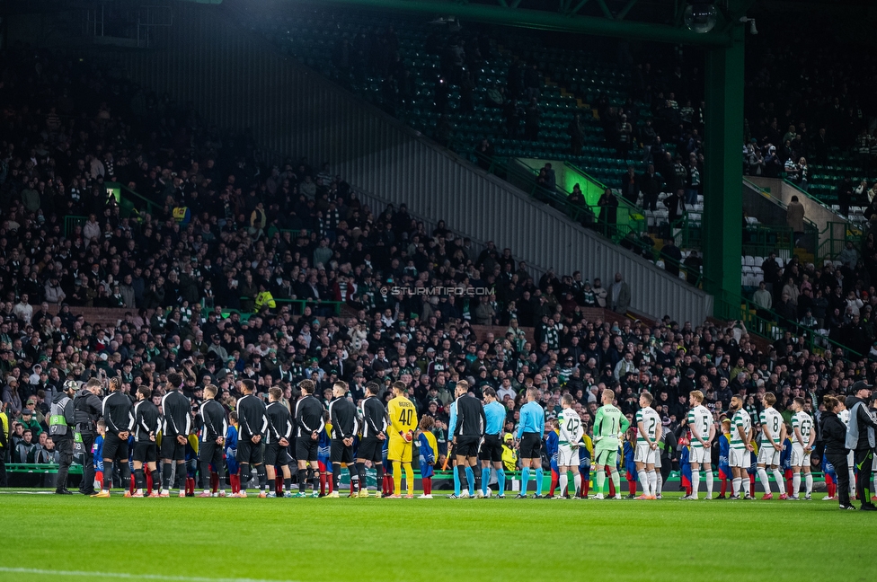Celtic Glasgow - Sturm Graz
UEFA Europa League Gruppenphase 3. Spieltag, Celtic Glasgow - SK Sturm Graz, Celtic Park Glasgow, 23.10.2025. 

Foto zeigt die Mannschaft von Sturm

