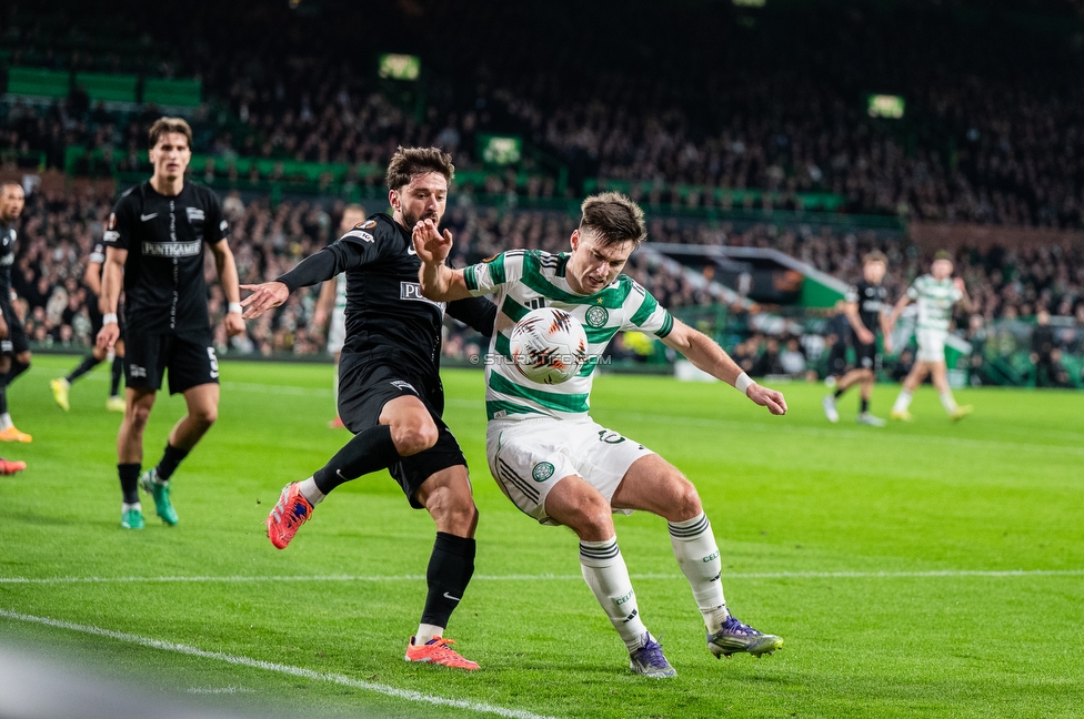 Celtic Glasgow - Sturm Graz
UEFA Europa League Gruppenphase 3. Spieltag, Celtic Glasgow - SK Sturm Graz, Celtic Park Glasgow, 23.10.2025. 

Foto zeigt Otar Kiteishvili (Sturm)

