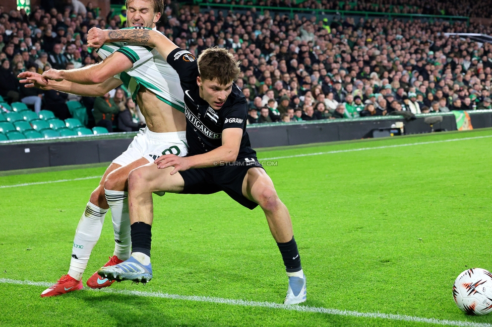 Celtic Glasgow - Sturm Graz
UEFA Europa League Gruppenphase 3. Spieltag, Celtic Glasgow - SK Sturm Graz, Celtic Park Glasgow, 23.10.2025. 

Foto zeigt Filip Jan Rozga (Sturm)
