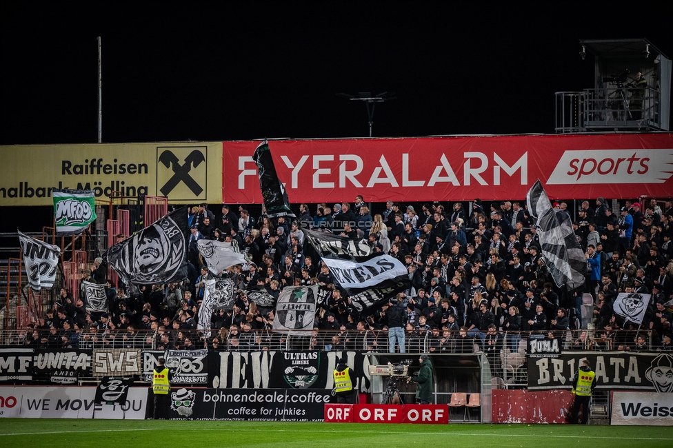 Admira - Sturm Graz
OEFB Cup Achtelfinale, Admira Wacker - SK Sturm Graz, Stadion Suedstadt Maria Enzersdorf, 29.10.2025. 

Foto zeigt Fans von Sturm
