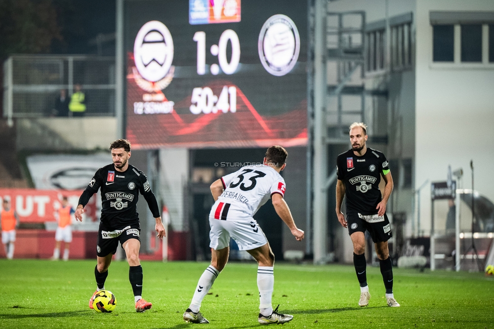 Admira - Sturm Graz
OEFB Cup Achtelfinale, Admira Wacker - SK Sturm Graz, Stadion Suedstadt Maria Enzersdorf, 29.10.2025. 

Foto zeigt Otar Kiteishvili (Sturm) und Jon Gorenc-Stankovic (Sturm)
