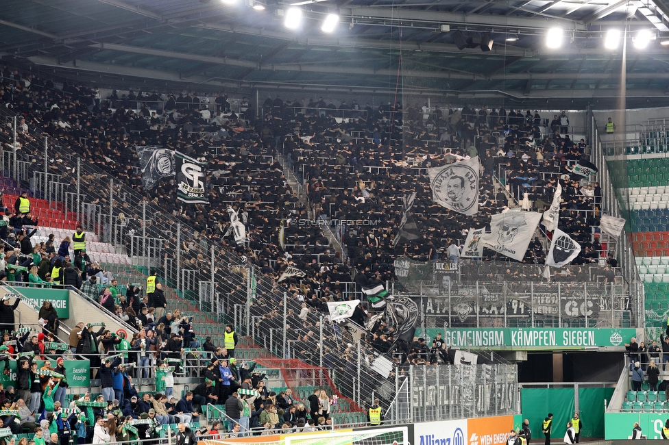 Rapid Wien - Sturm Graz
Oesterreichische Fussball Bundesliga, 12. Runde, SK Rapid Wien - SK Sturm Graz, Weststadion Wien, 02.11.2025. 

Foto zeigt Fans von Sturm

