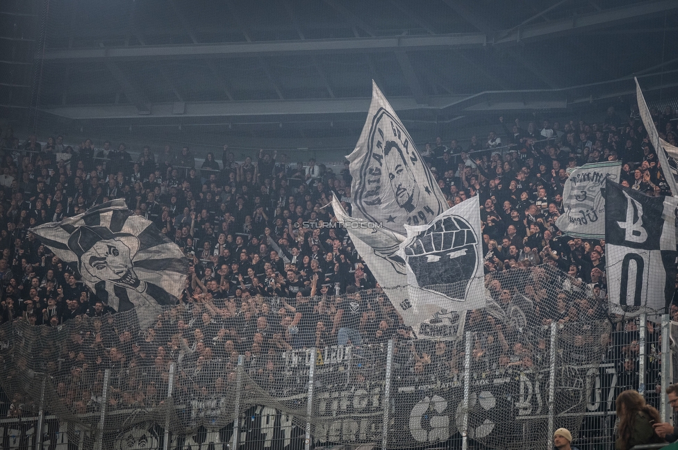 Rapid Wien - Sturm Graz
Oesterreichische Fussball Bundesliga, 12. Runde, SK Rapid Wien - SK Sturm Graz, Weststadion Wien, 02.11.2025. 

Foto zeigt Fans von Sturm
