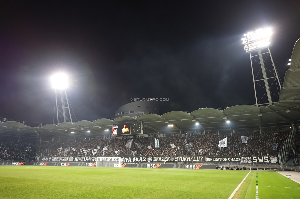 Sturm Graz - Nottingham
UEFA Europa League Gruppenphase 4. Spieltag, SK Sturm Graz - Nottingham Forest, Stadion Liebenau Graz, 06.11.2025. 

Foto zeigt Fans von Sturm
