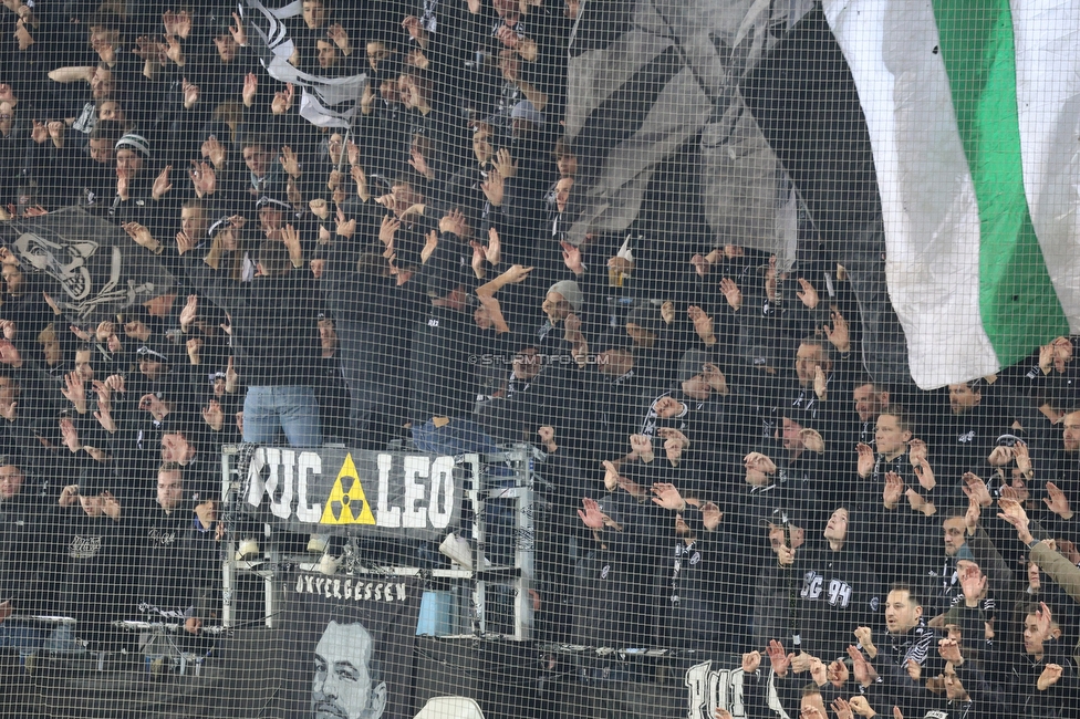 Sturm Graz - Nottingham
UEFA Europa League Gruppenphase 4. Spieltag, SK Sturm Graz - Nottingham Forest, Stadion Liebenau Graz, 06.11.2025. 

Foto zeigt Fans von Sturm
Schlüsselwörter: brigata vorsaenger