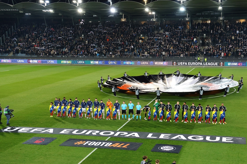 Sturm Graz - Nottingham
UEFA Europa League Gruppenphase 4. Spieltag, SK Sturm Graz - Nottingham Forest, Stadion Liebenau Graz, 06.11.2025. 

Foto zeigt die Mannschaft von Sturm
