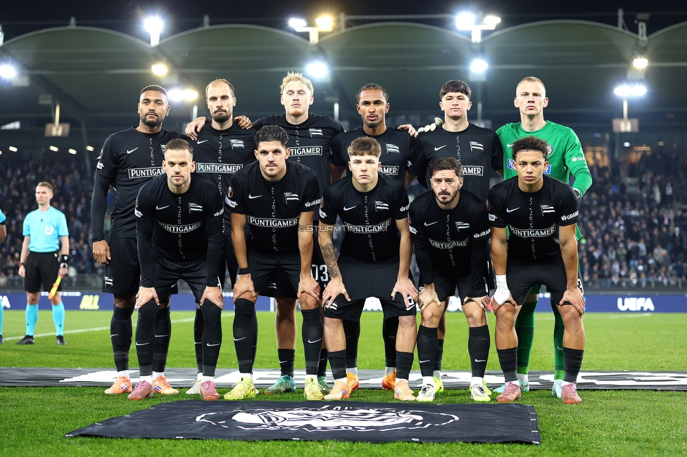 Sturm Graz - Nottingham
UEFA Europa League Gruppenphase 4. Spieltag, SK Sturm Graz - Nottingham Forest, Stadion Liebenau Graz, 06.11.2025. 

Foto zeigt die Mannschaft von Sturm
