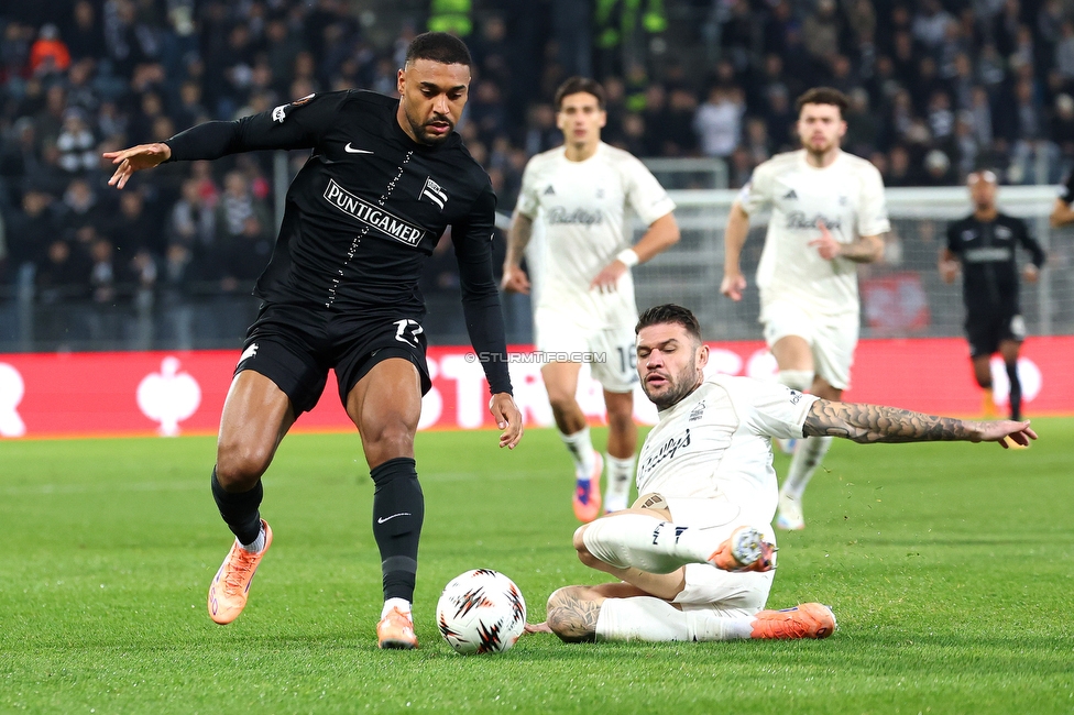 Sturm Graz - Nottingham
UEFA Europa League Gruppenphase 4. Spieltag, SK Sturm Graz - Nottingham Forest, Stadion Liebenau Graz, 06.11.2025. 

Foto zeigt Maurice Malone (Sturm)

