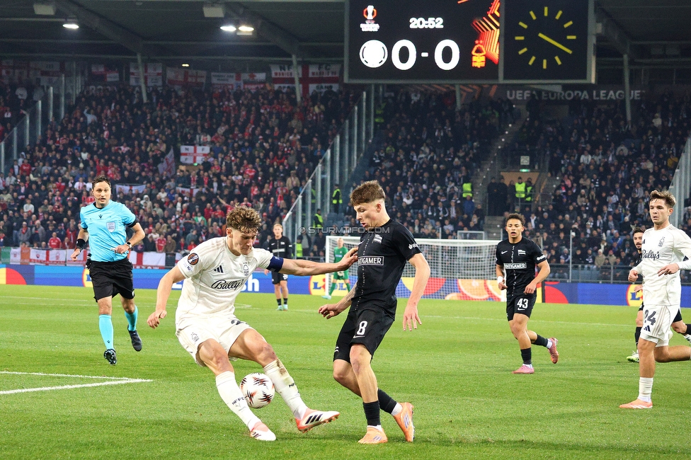 Sturm Graz - Nottingham
UEFA Europa League Gruppenphase 4. Spieltag, SK Sturm Graz - Nottingham Forest, Stadion Liebenau Graz, 06.11.2025. 

Foto zeigt Filip Jan Rozga (Sturm)
