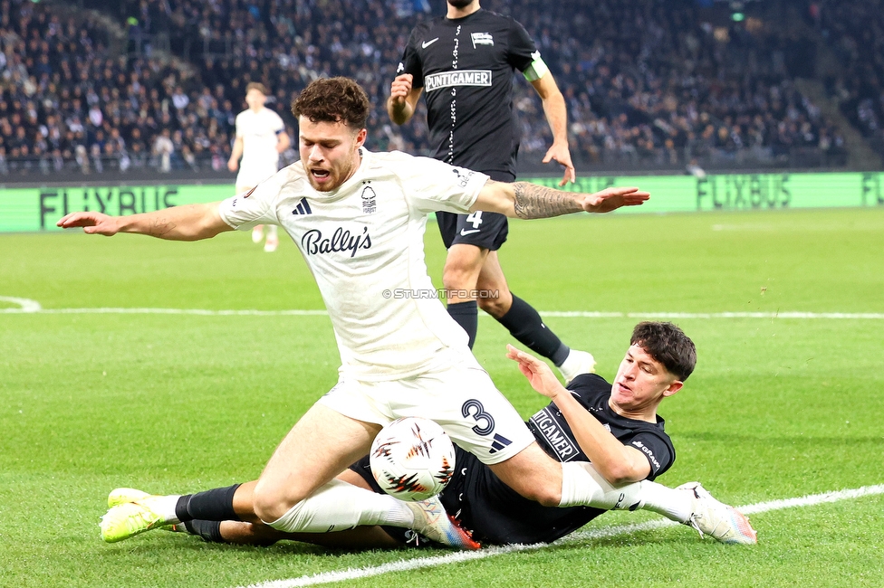 Sturm Graz - Nottingham
UEFA Europa League Gruppenphase 4. Spieltag, SK Sturm Graz - Nottingham Forest, Stadion Liebenau Graz, 06.11.2025. 

Foto zeigt Arjan Malic (Sturm)
