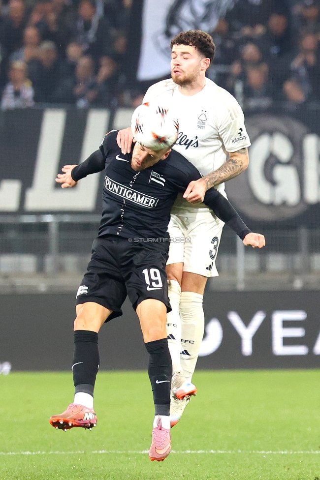 Sturm Graz - Nottingham
UEFA Europa League Gruppenphase 4. Spieltag, SK Sturm Graz - Nottingham Forest, Stadion Liebenau Graz, 06.11.2025. 

Foto zeigt Tomi Horvat (Sturm)
