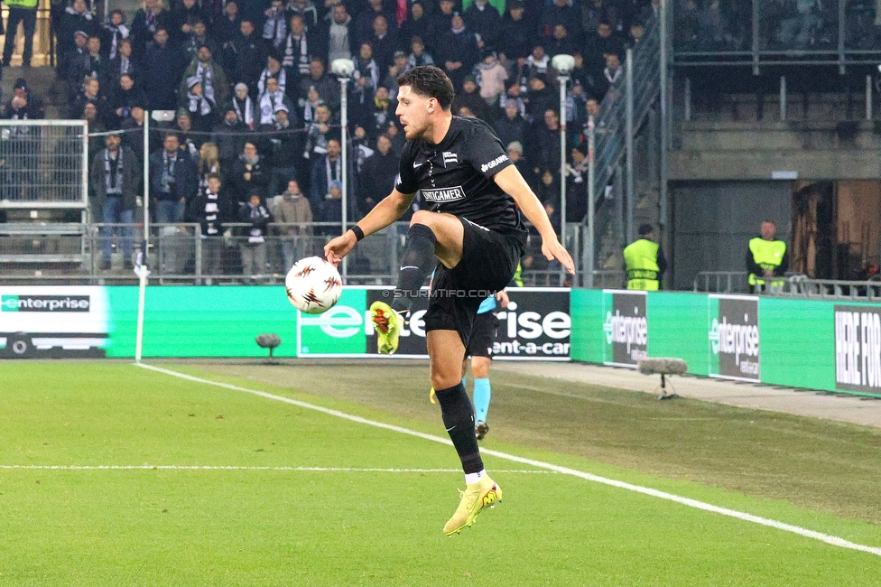 Sturm Graz - Nottingham
UEFA Europa League Gruppenphase 4. Spieltag, SK Sturm Graz - Nottingham Forest, Stadion Liebenau Graz, 06.11.2025. 

Foto zeigt Emir Karic (Sturm)

