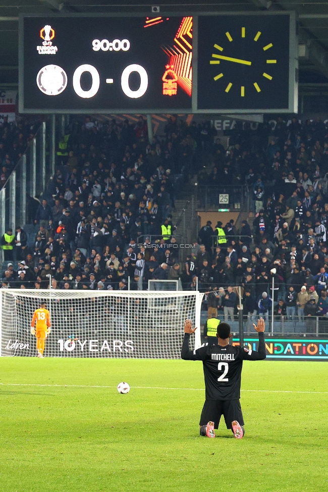 Sturm Graz - Nottingham
UEFA Europa League Gruppenphase 4. Spieltag, SK Sturm Graz - Nottingham Forest, Stadion Liebenau Graz, 06.11.2025. 

Foto zeigt Jeyland Mitchell (Sturm)
