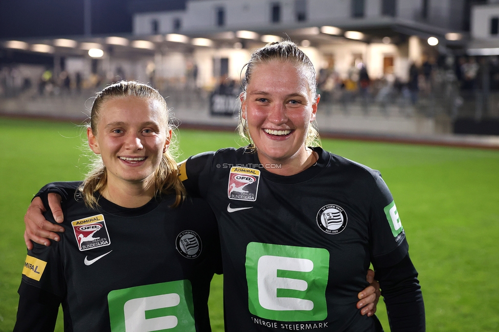 Sturm Damen - Vienna
OEFB Frauen Bundesliga, 12. Runde, SK Sturm Graz Damen - First Vienna, Trainingszentrum Messendorf, 07.11.2025. 

Foto zeigt Sandra Jakobsen (Sturm Damen) und Laura Lillholm-Petersen (Sturm Damen)
