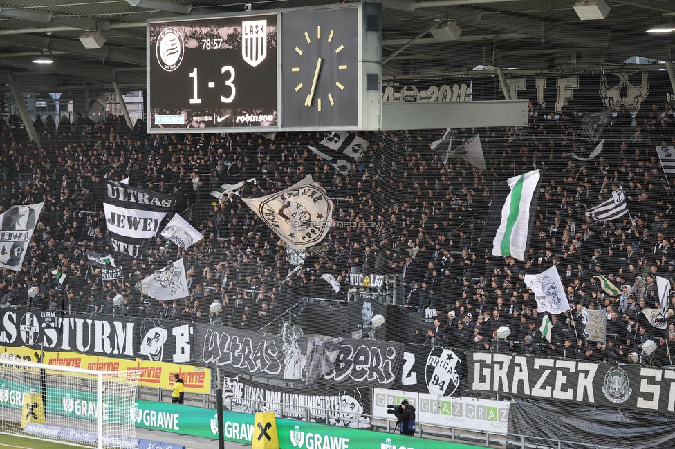 Sturm Graz - LASK
Oesterreichische Fussball Bundesliga, 14. Runde, SK Sturm Graz - LASK, Stadion Liebenau Graz, 23.11.2025. Foto zeigt Fans von Sturm mit einem Spruchband
Schlüsselwörter: repression