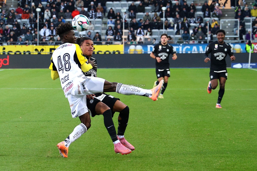 Sturm Graz - LASK
Oesterreichische Fussball Bundesliga, 14. Runde, SK Sturm Graz - LASK, Stadion Liebenau Graz, 23.11.2025. Foto zeigt Axel Kayombo (Sturm)
