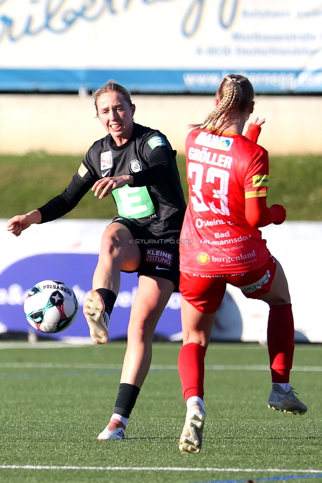 Sturm Damen - Suedburgenland Hartberg
OEFB Frauen Bundesliga, 13. Runde, SK Sturm Graz Damen - SpG Suedburgenland TSV Hartberg, Koralmstadion Deutschlandsberg, 23.11.2025. Foto zeigt Elisabeth Brandl (Sturm Damen)
